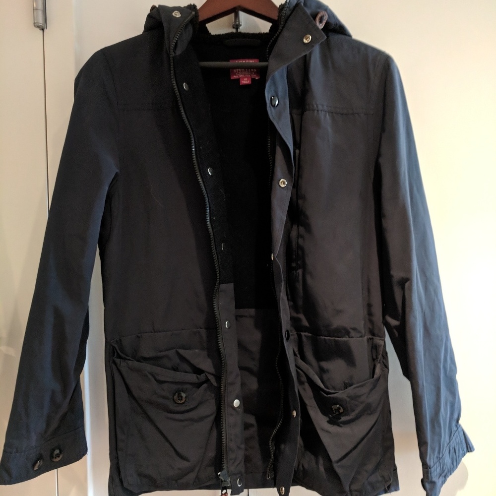 J. Crew Navy Hooded Jacket, size XS
